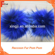 Sombreros Beanie / Con botón de presión / Raccoon Fur Pom Pom